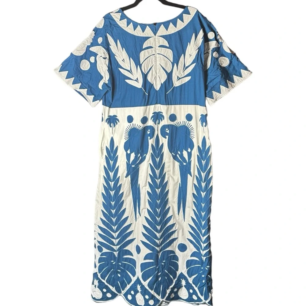 Farm Rio Embroidered Patchwork Maxi Tent Dress Size Large - Picture 3 of 16